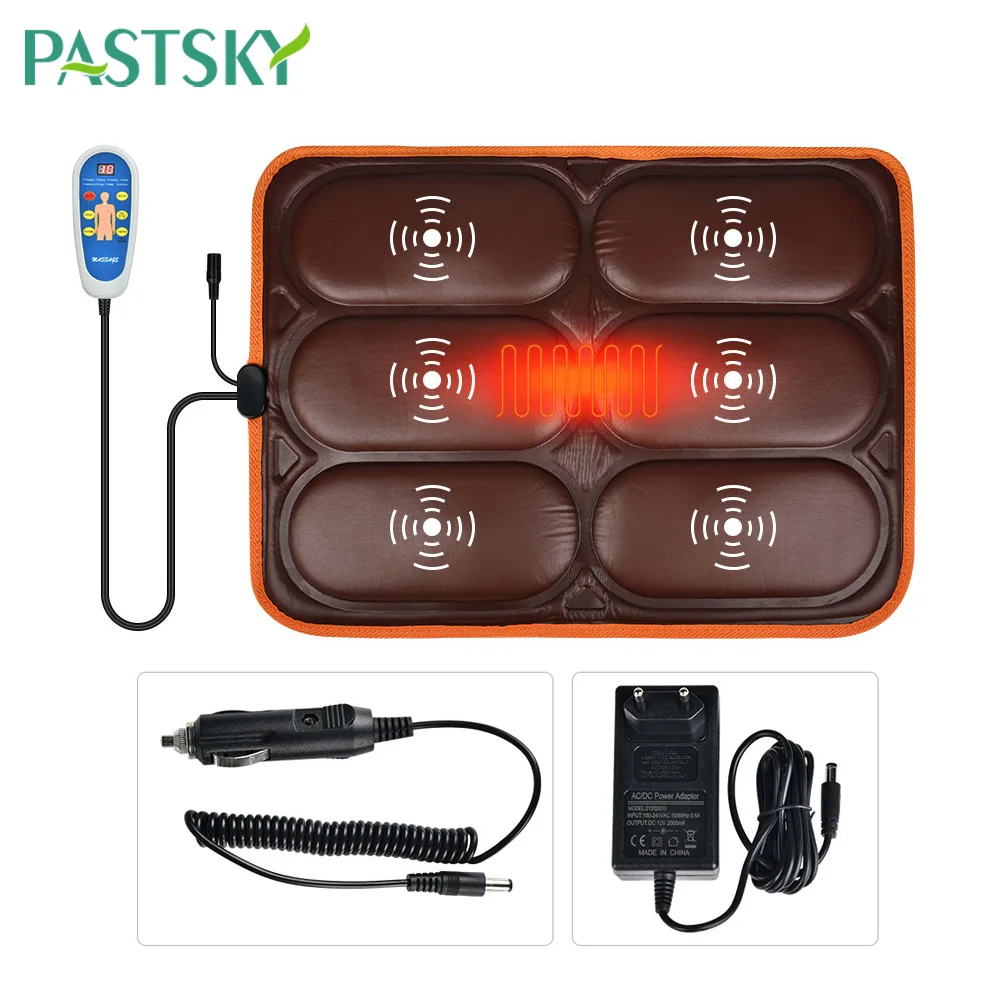 Массажер для спины с электрическим подогревом и вибрацией кожаный коврик