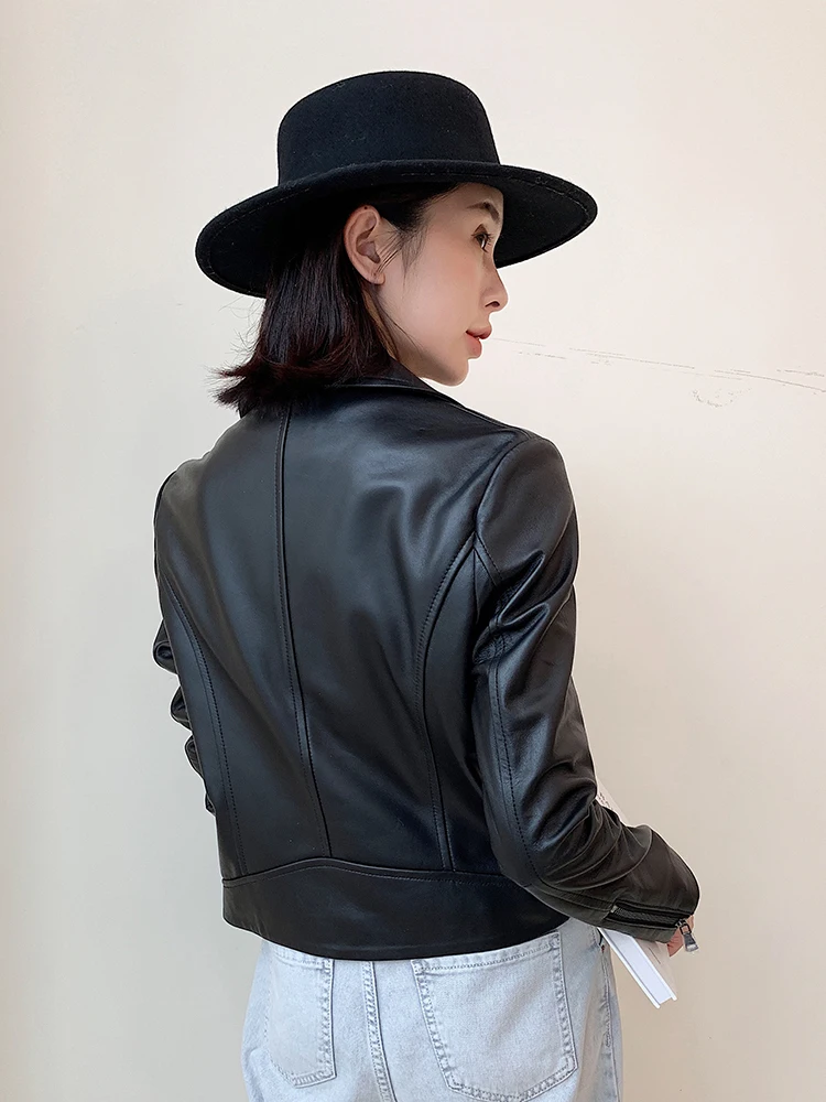 

Sheepskin Real 100% Coat Female Streetwear Bomber Jackets Autumn Women Genuine Leather Jacket Chaqueta Mujer MY