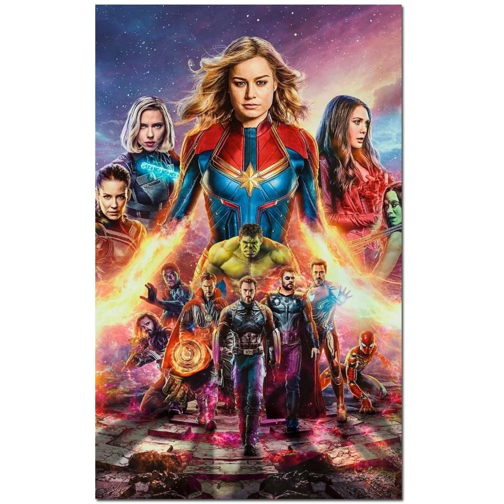 Мстители эндшпиль 4 2019 Горячая новинка фильм Марвел Арт плакат супергерой печать