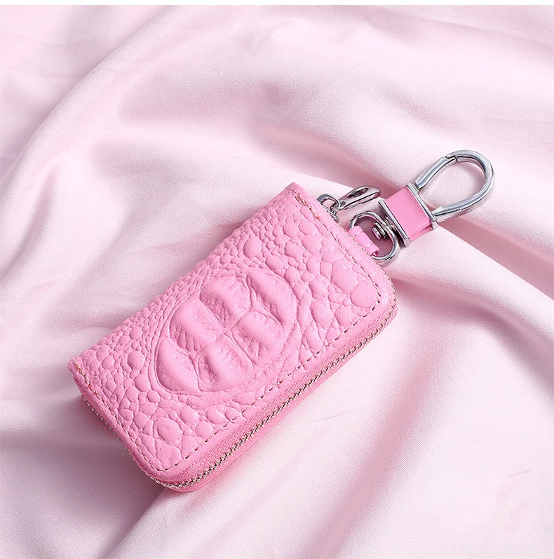 

2021 Square alligator print car key bag hot style key holster zipper car key ring The wind restoring ancient ways 490730