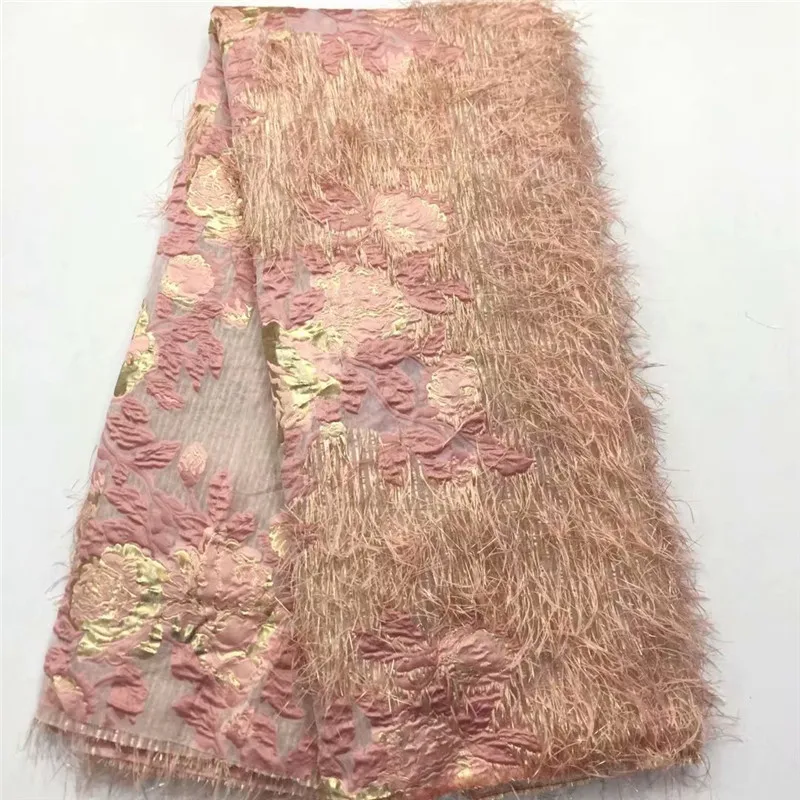 Лучшее качество жаккардовая ткань парча кружево африканские кисточки кружевная