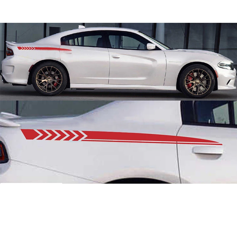 Автомобильный 2 шт. боковой стикер наклейка в полоску для Dodge charger 2012 2013 2014 2015 6.2L Vent