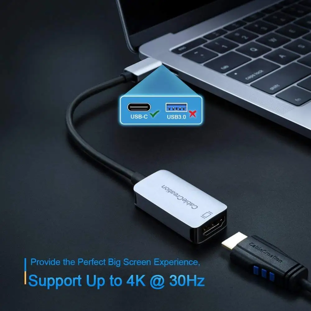 Адаптер USB C к HDMI кабель типа 4K @ 30Hz адаптер совместимый с MacBook Pro iPad Huawei Mate 20 и т. Д. |