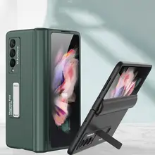 For Samsung Galaxy Z Fold 3 Fold3 5G Case With S Pen Holder Magnetic Adsorption Kickstand Ultra Thin Hard Case Phone Cover Shell