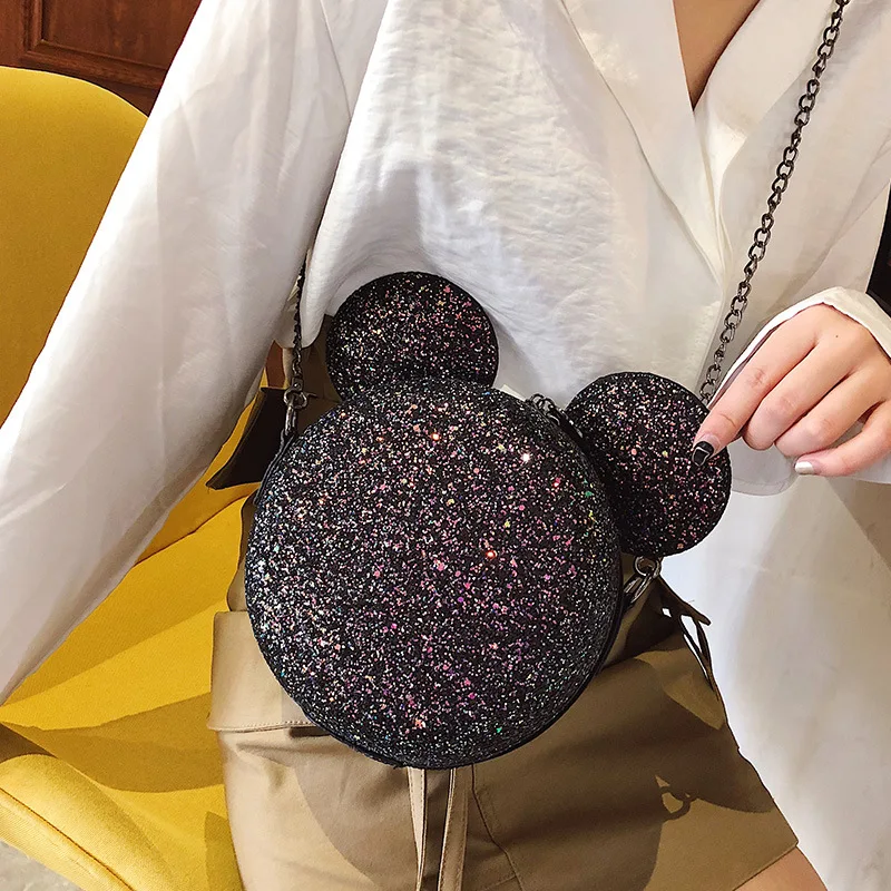 Disney Микки Маус женские модные сумочки на плечо милые Мультяшные женские маленькая круглая сумка мессенджер женская сумка для хранения