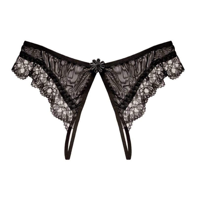 Женские трусики с открытой промежностью прозрачные кружевные Эротические