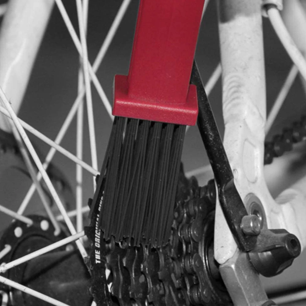 

Bicycle Motorcycle Chain Cleaner MTB Mountain Road Bike Chain Freewheel Scrubber Scrub Brush Cleaning Tool Red