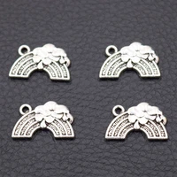10pcs silver color color cute rainbow charms female style bracelet earrings pendant diy metal jewelry making 1912mm a2038