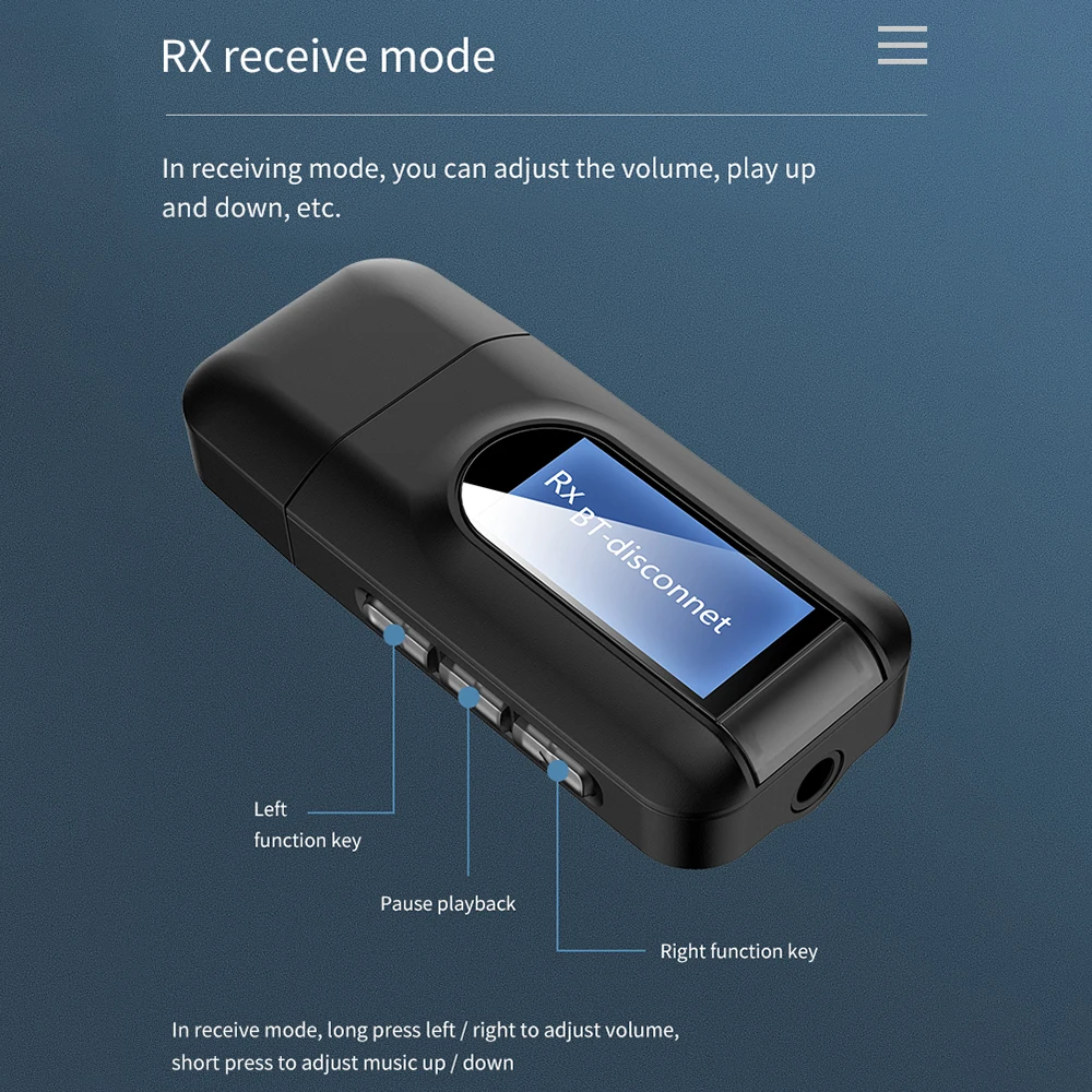 5 0 Bluetooth адаптер беспроводной ЖК дисплей USB приемник музыкальный аудио передатчик