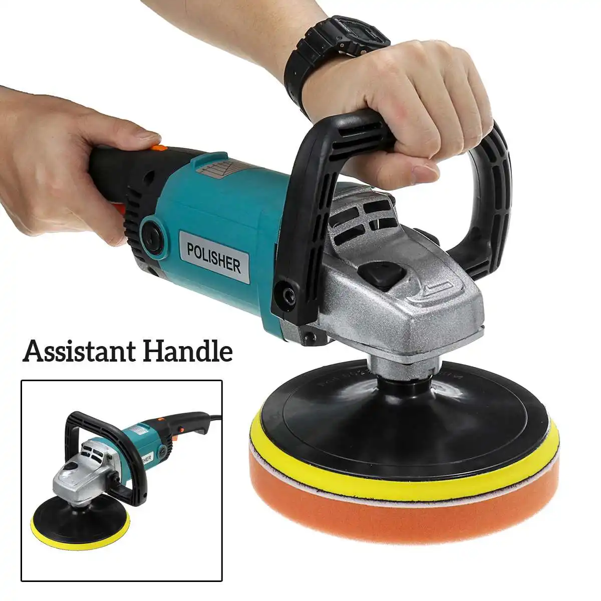 

220V 1600W Car Electric Polisher 3000rpm Adjustable Speed Auto Polishing Machine Car Polisher Floor Sanding Waxing Grinder Tools