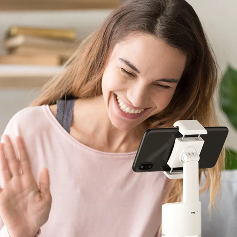 

AI Smart Phone 360-degree Follower Camera Auto Face Tracking Tripod Stand Phone Camera Mount for Vlog Live Streaming Tripod