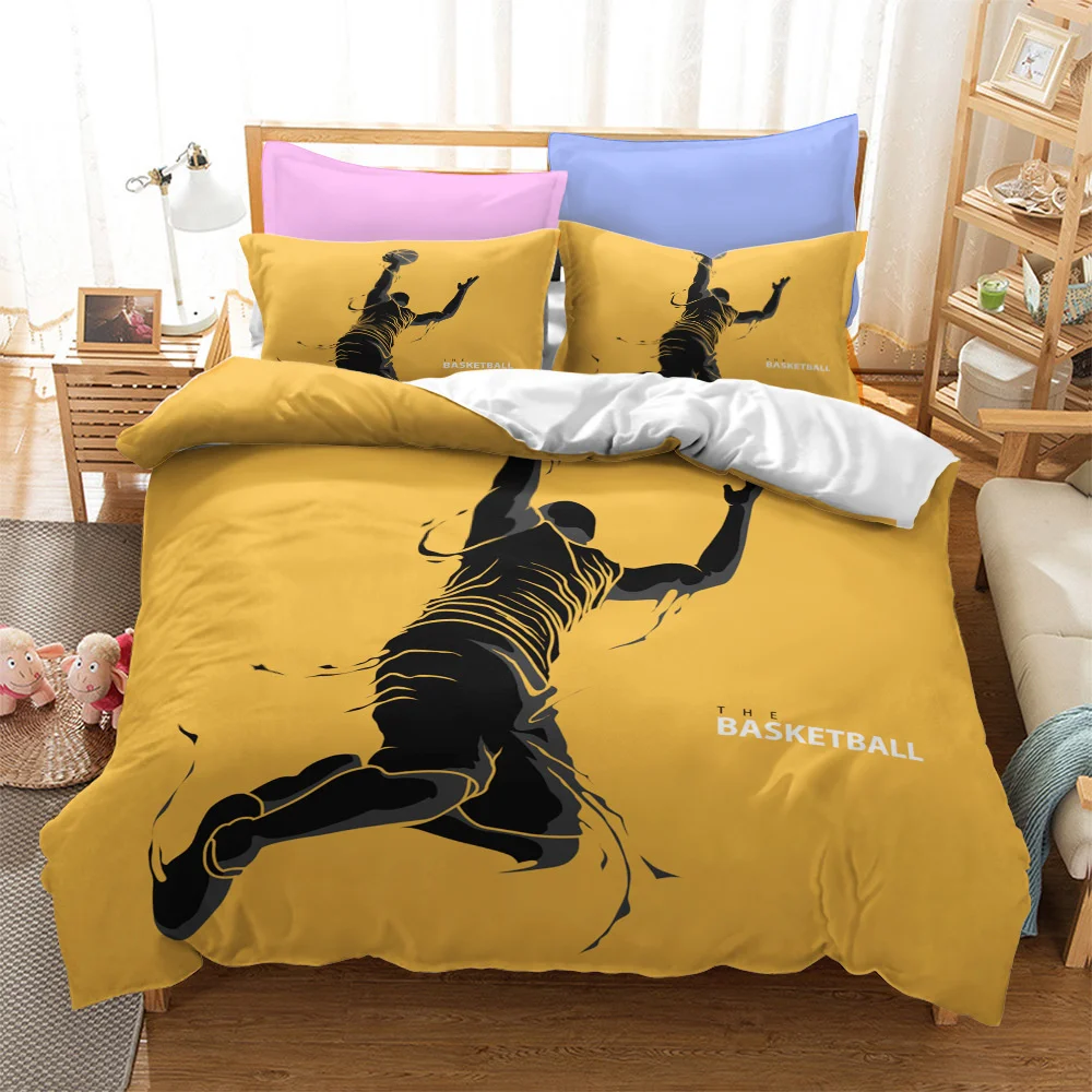 Basketball Style Bedding Set For Bedroom Soft Bedspreads Home Dector Comefortable Duvet Cover Quality Quilt And Pillowcase | Дом и сад