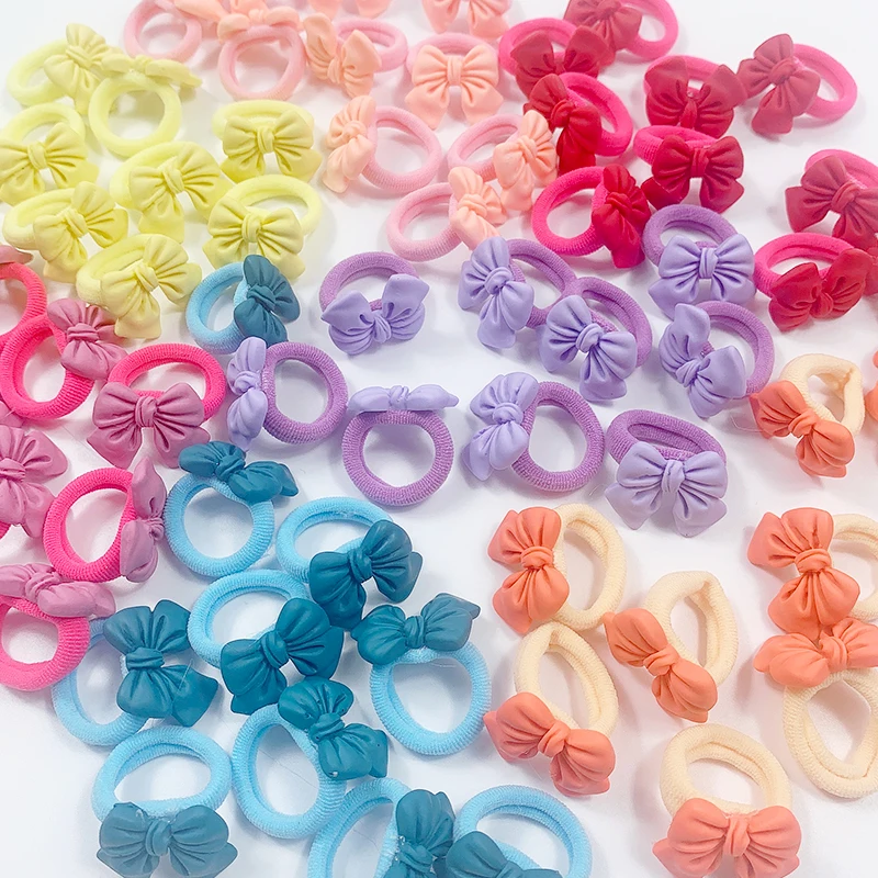 newborn socks for babies 10pcs/bag 2cm Bow Girls Scrunchie Elastic Hair Bands Kids Baby Rubber Headband Decorations Ties Gum For Mini Hair Accessories cool baby accessories