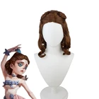 Женский парик для косплея из термостойких синтетических волос, с коричневыми кудрявыми волосами
