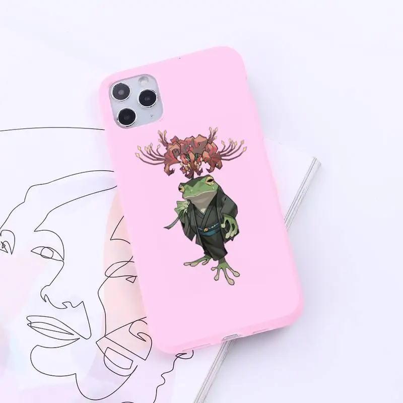 

Cute cartoon funny animal toad frog aesthetics Phone Case Candy Color for iPhone 6 7 8 11 12 s mini pro X XS XR MAX Plus