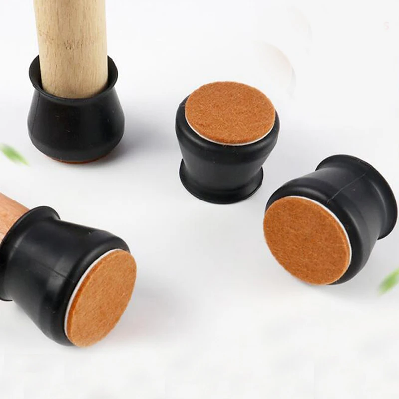 

4/8PCS/SET Silicone Table Chair Leg Cover Felt Cap Pad Tension Anti-slip Cover