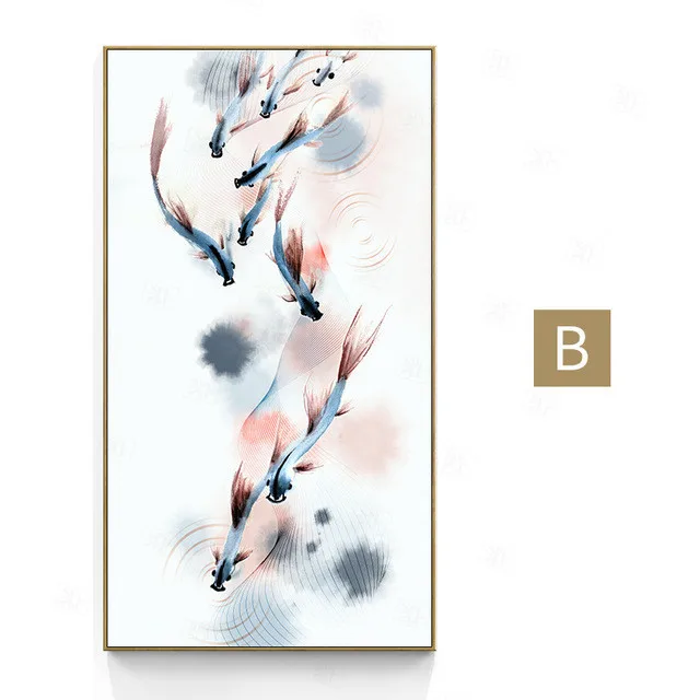 Картина маслом на холсте фэн-шуй настенная живопись с китайским абстрактным