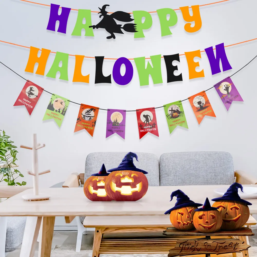 Вечерние воздушные шары Хэллоуин Декор набор висячие буквы призрак Круглая