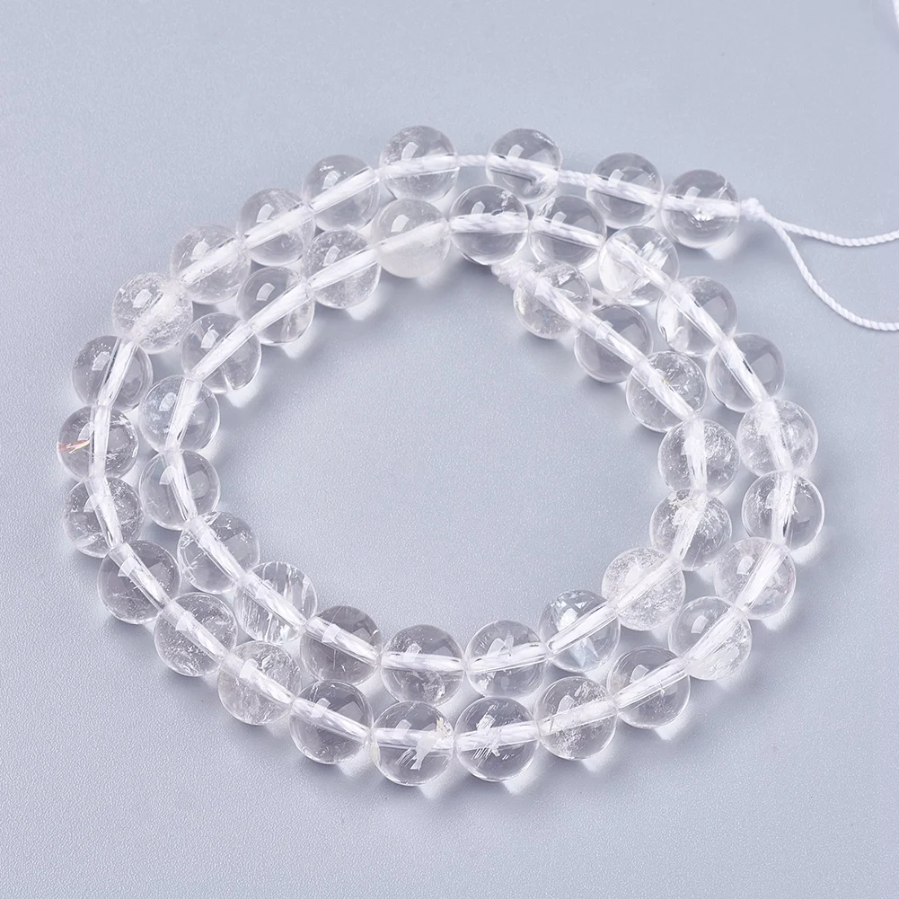 

5Strands 4/6/8/10mm Natural Quartz Crystal Round Clear Bead For Necklaces Bracelets Jewelry Making DIY Accessories , Hole: 1mm