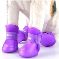 new cute dog boots waterproof protective rubber silicone pet rain shoes boots botas candy colors s m l xl xxl 4pcsset