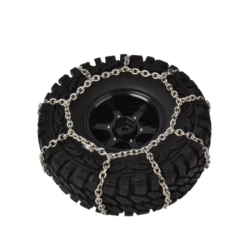 

2Pcs Metal 120mm 1.9Inch Tires Snow Chain for 1/10 RC Rock Crawler Traxxas TRX-4 TRX4 Axial SCX10 90046