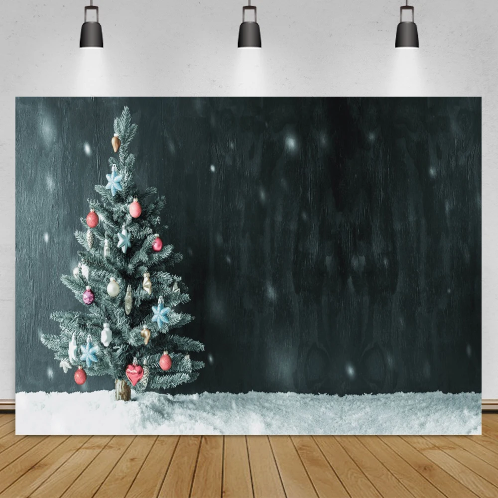 

Laeacco Winter Christmas Festivals Tree Snow Light Bokeh Child Baby Portrait Scenic Photo Backdrop Photo Background Photo Studio