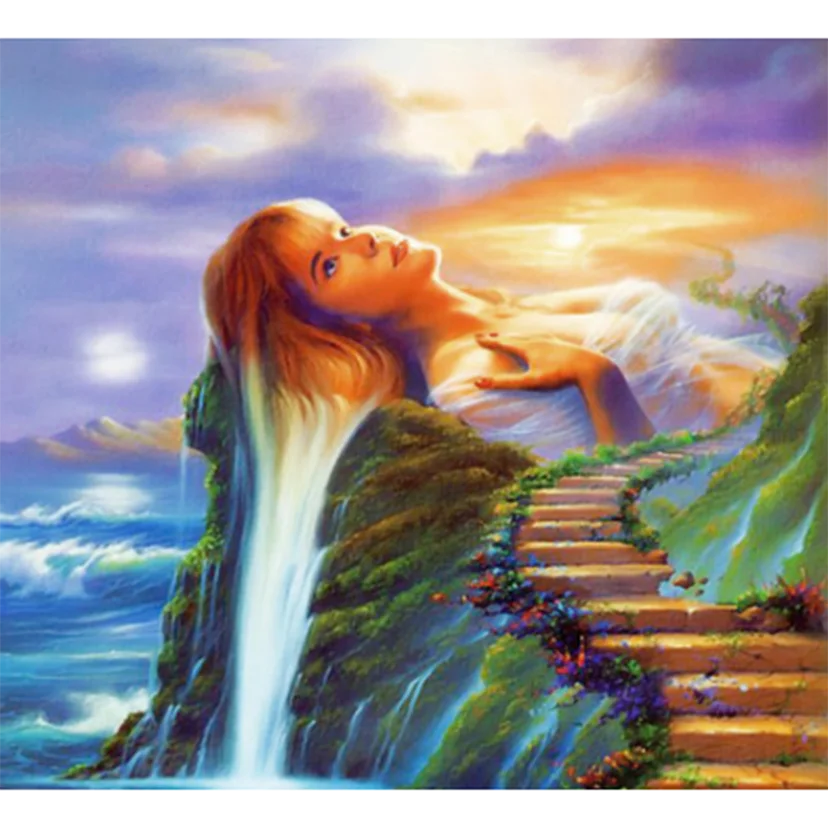 

Diamond Painting 5D DIY Square/Round Diamond Character Painting Long Hair Beauty Beautiful Scenery Picture Cross Stitch TX959