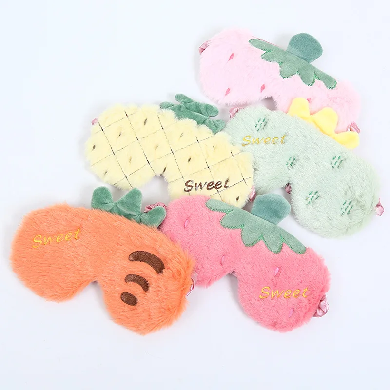 Повязка на глаза плюшевая с 3d-изображением фруктов для сна путешествий подарок