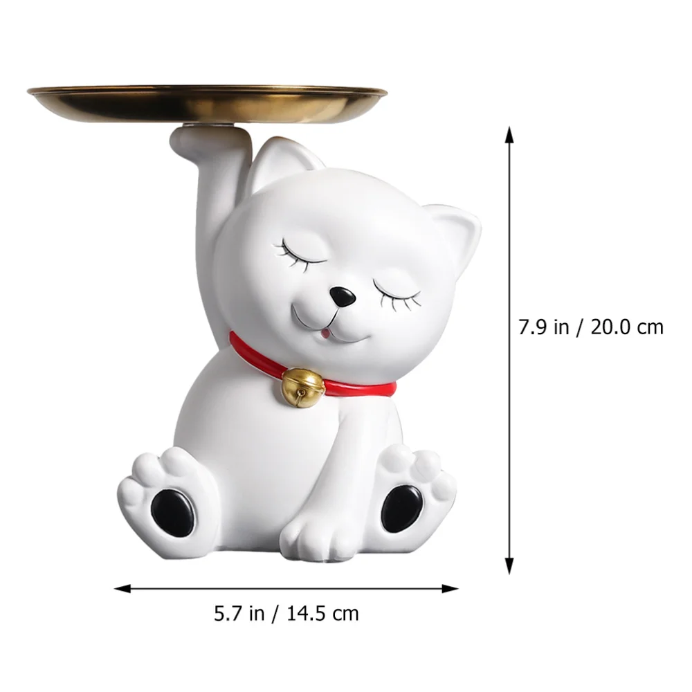 

1Pc Home Decorative Key Tray Useful Storage Holder Cat Theme Ornamental Tray