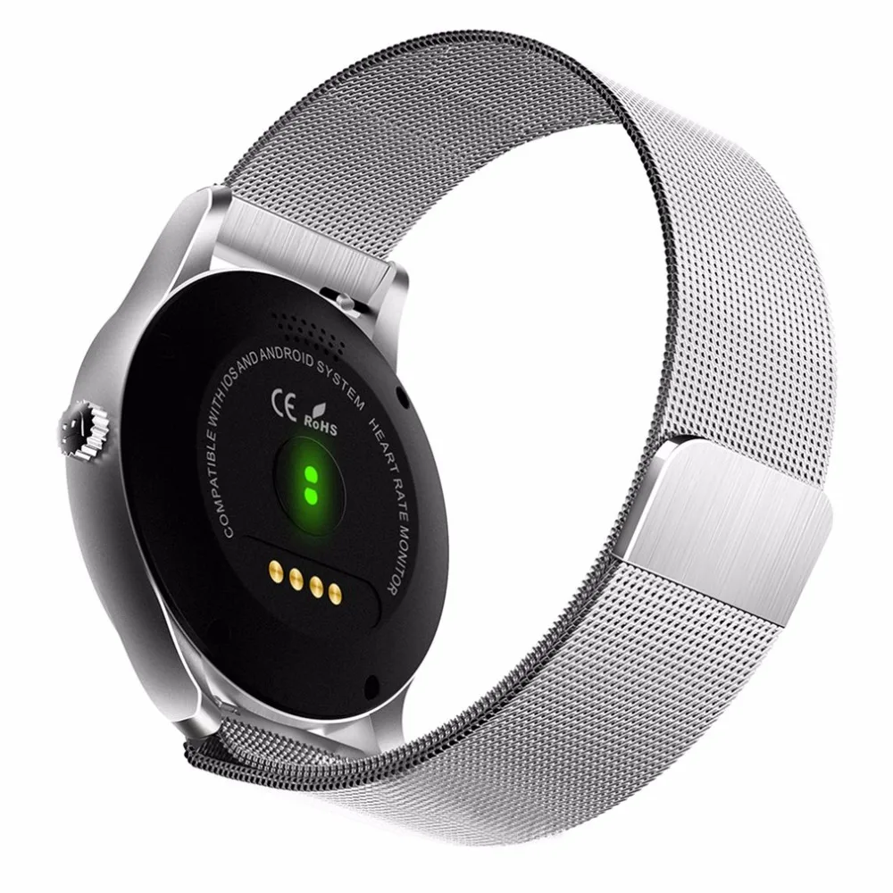 Bluetooth 4.0 Smart Watch Ultra thin Mesh Belt Stainless Steel Wristwatch 1.22inch IPS Screen 300mAh Battery Heart Rate Sensor | Наручные