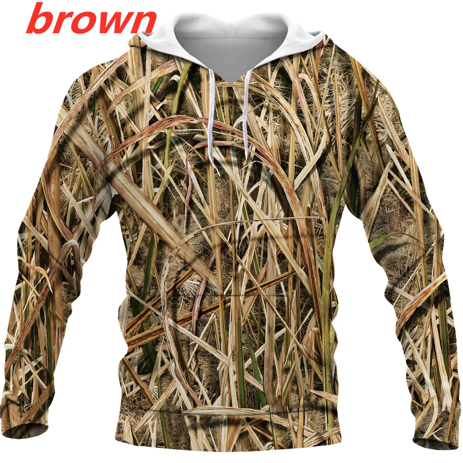 

2022 Fashion Hunting Camo Hoodie Rainbow Leaves Weeds Camouflage Pattern 3D Print Sweatshirt Casual Long Sleeve Pullover