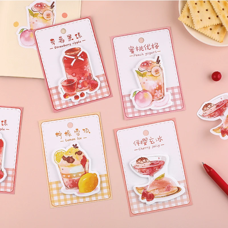 

30 Sheets/pack Peach Yogurt Memo Pad Sticky Notes Memo Notepad Bookmark Gift Stationery