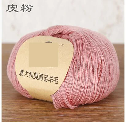 meat pink 50 г/лот итальянская мериносовая шерсть пряжа ручной трикотаж пряжа детский кашемир 48S камвольная пряжа кашемир-тип Натуральная шерсть, пряжа - Цвет: meat pink