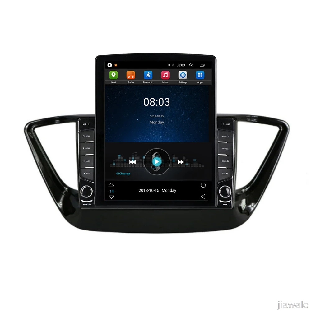 

9.7" octa-core tesla style vertical screen Android 10 Car GPS radio Navigation for Hyundai Verna Solaris 2018