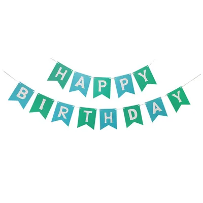 Лазерный цветной баннер с днем рождения воздушные шары украшения для маленьких