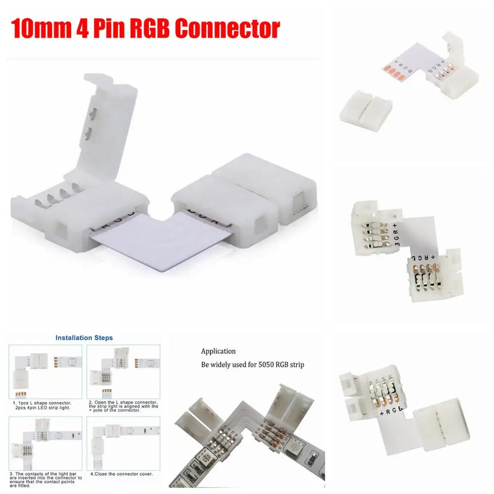 2-контактный 4-контактный 5-контактный RGB RGBW светодиодный разъем светильник мм 12