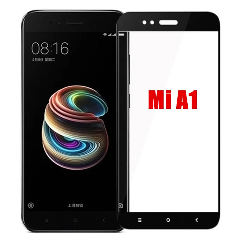 

2pcs 9D Full Cover Tempered Glass For xiaomi a1 Ksiomi MiA1 Mi5X Safety Screen Protector on xaomi mi a1 Mi 5X Protective Glass