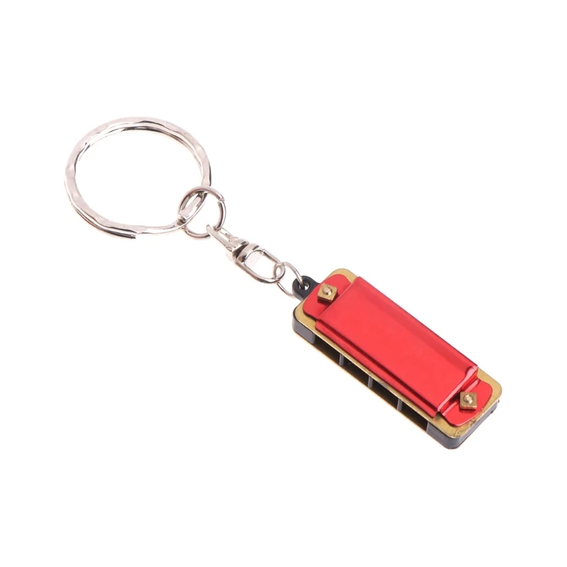 

4 Holes 8 Tone Mini Metal Harmonica Keychain Children Beginners Wind Instruments