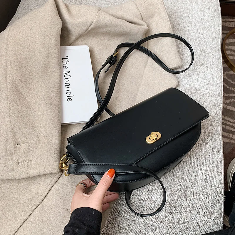 

2021 Autumn and Winter New Trendy Fashion Ladies All-match Messenger Bag High Quality Retro One Shoulder PU Armpit Bag Female