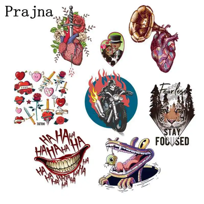 Prajna панк мотоцикл железо на переноске Горячие виниловые ПВХ термо патчи для