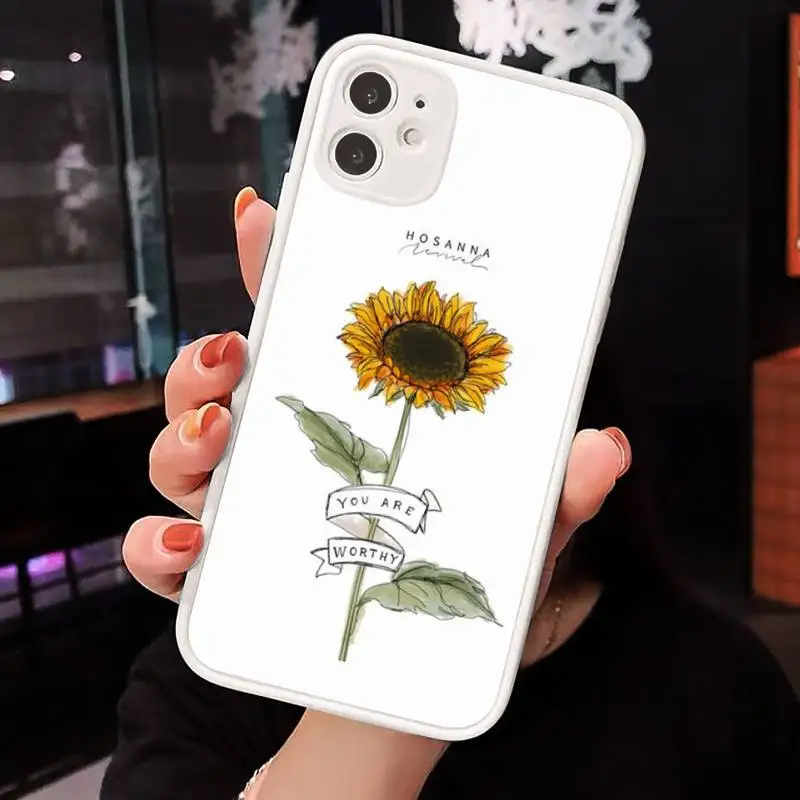 

Daisy sun flower art color Phone Case Matte Transparent for iPhone 7 8 11 12 s mini pro X XS XR MAX Plus cover funda