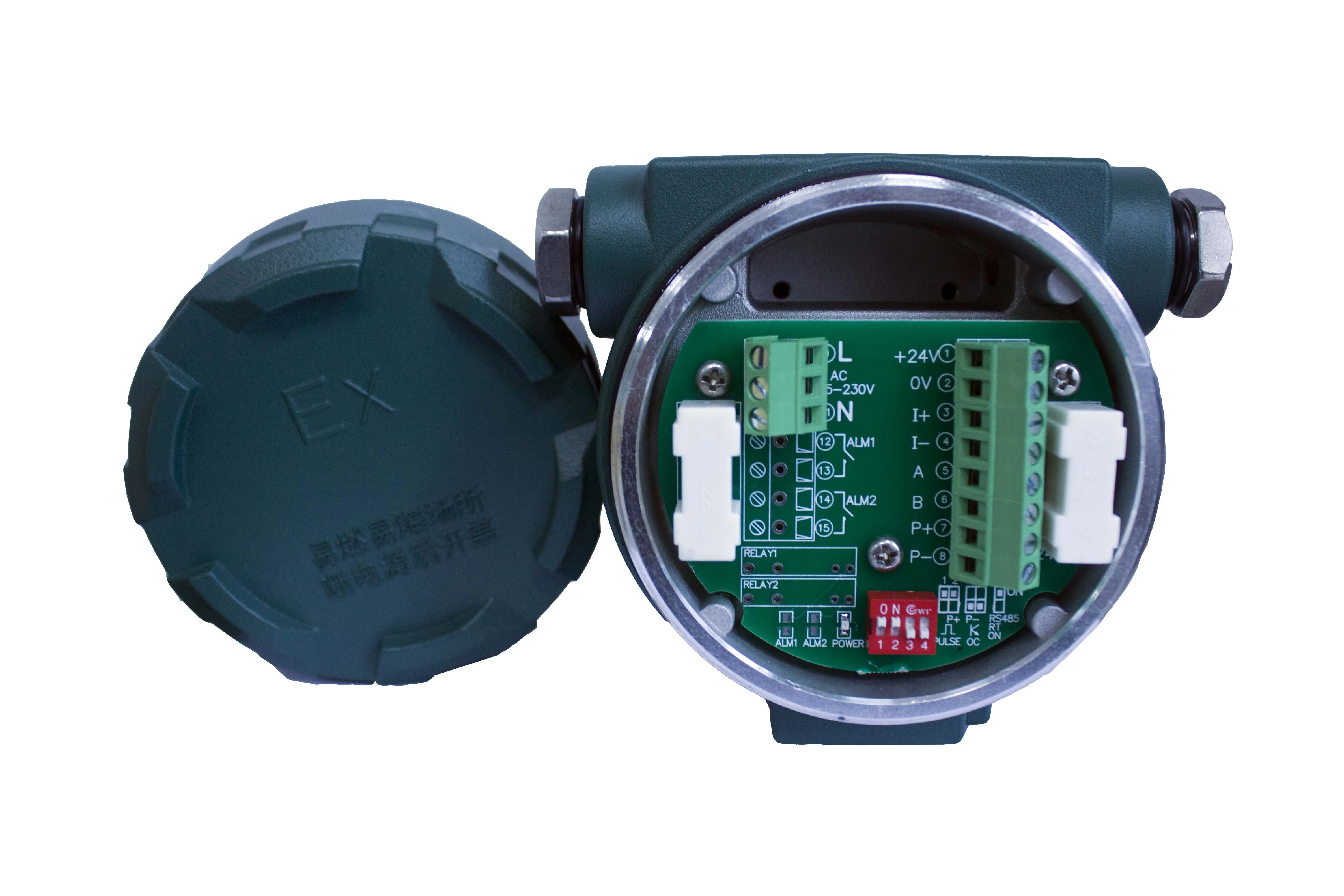 

Thermal gas mass flow meter converter includes dual channel alarm for gas measuring