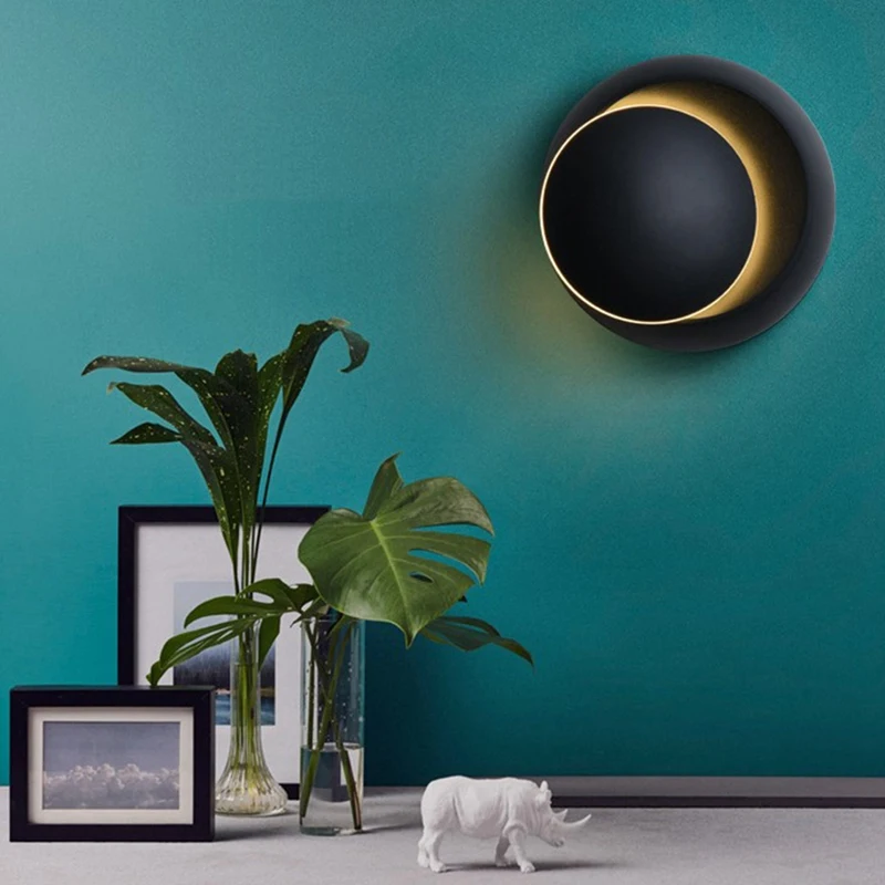 

LED Wall Lamp Rotation Adjustable Bedside Lights Creative Wall Lamp Black Modern Aisle Lamp