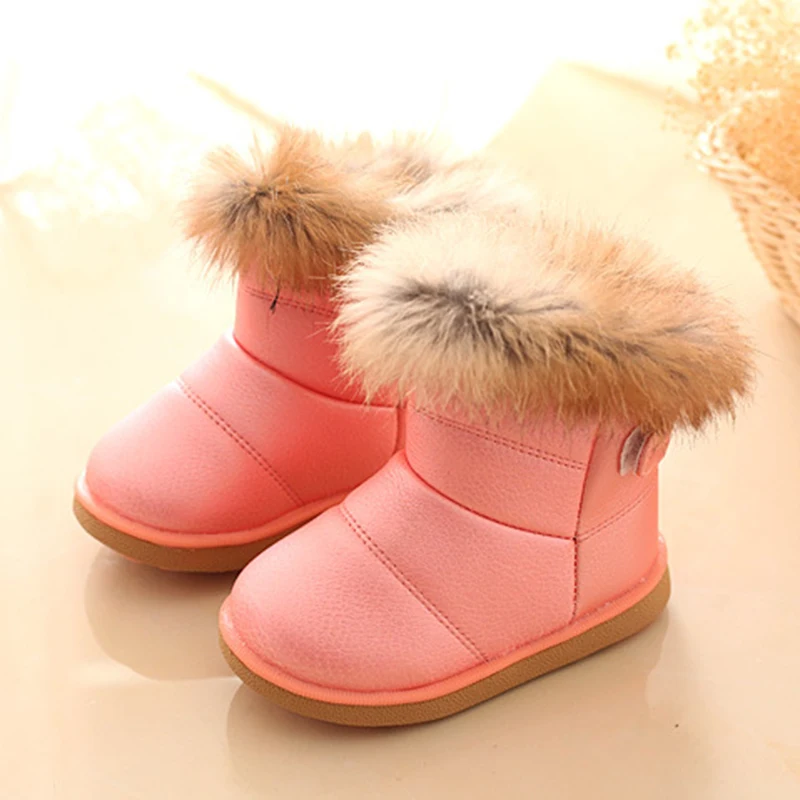 High Quality Children Warm Boots Boys Girls Winter Snow Boots with Fur 1-6 Years Kids Snow Boots Children Soft Bottom Shoes enlarge