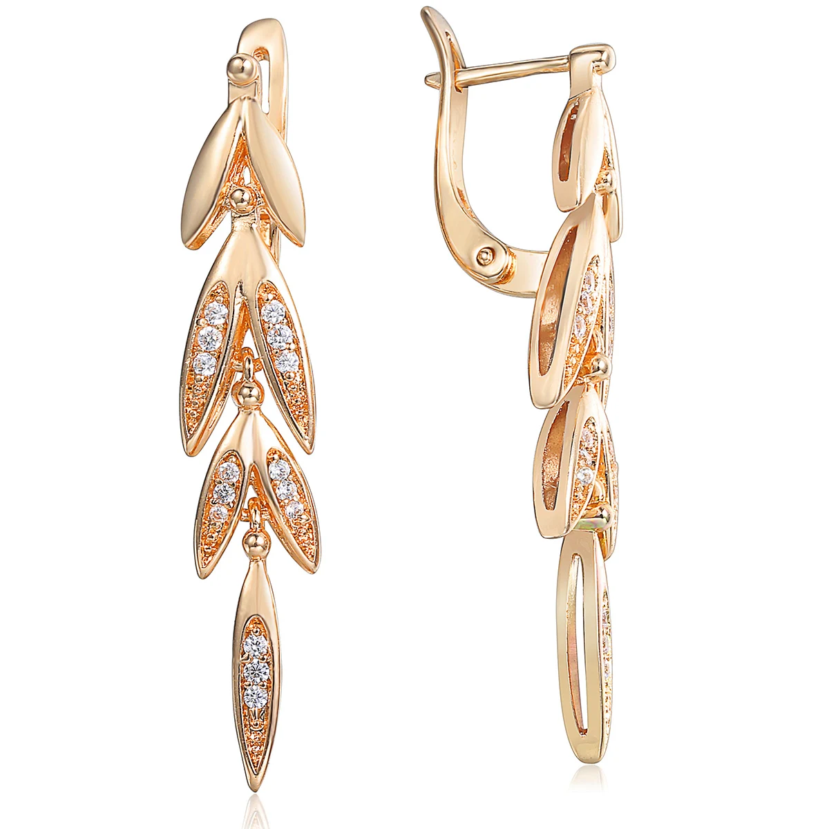 Серьги в виде листьев для женщин женские серьги из розового золота GF застежка