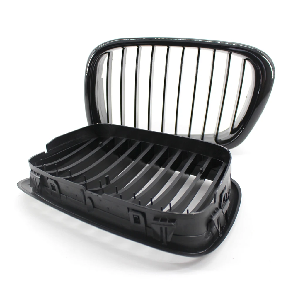 2 шт. глянцевый черный передний бампер капот почечная решетка гоночная Замена для