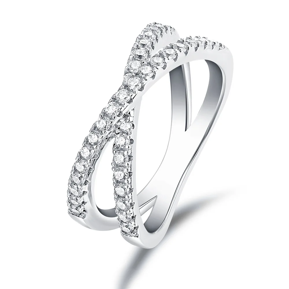 Женское кольцо с кристаллами SL 925 серебряное бриллиантами вечерние ювелирные