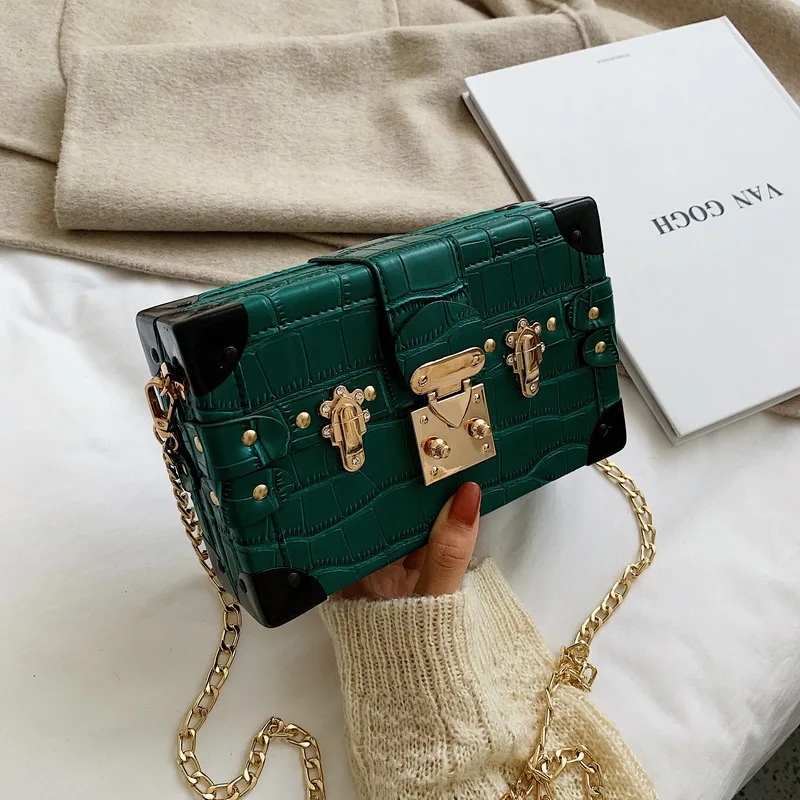 Bolsos Mujer, модные сумки в форме коробки для женщин,, роскошные сумки, женские сумки, дизайнерские, с металлическими заклепками, с клапаном, вечерняя сумочка - Цвет: Style 2