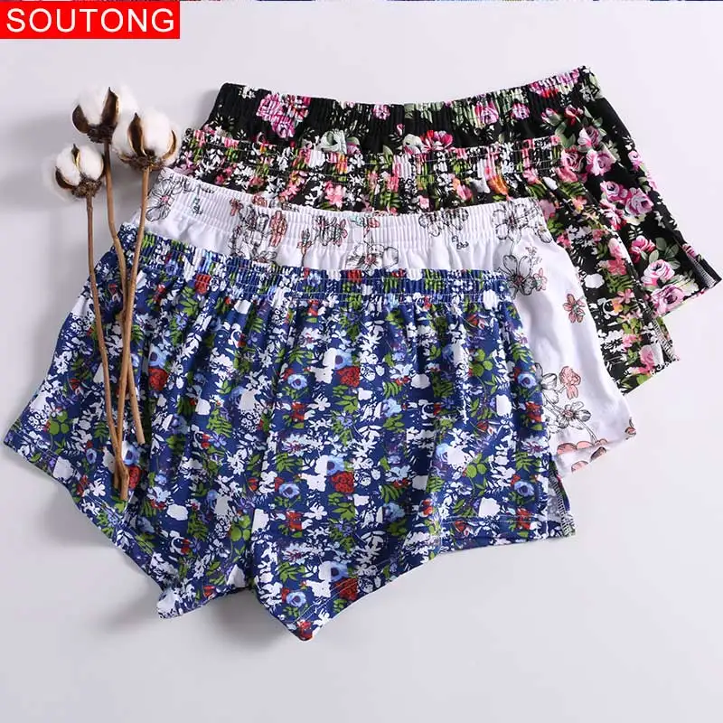 Soutong, мужские трусы, боксеры, короткие, хлопковые, с принтом, для дома, свободные, для сна, боксеры, para hombre, мужское нижнее белье, боксеры
