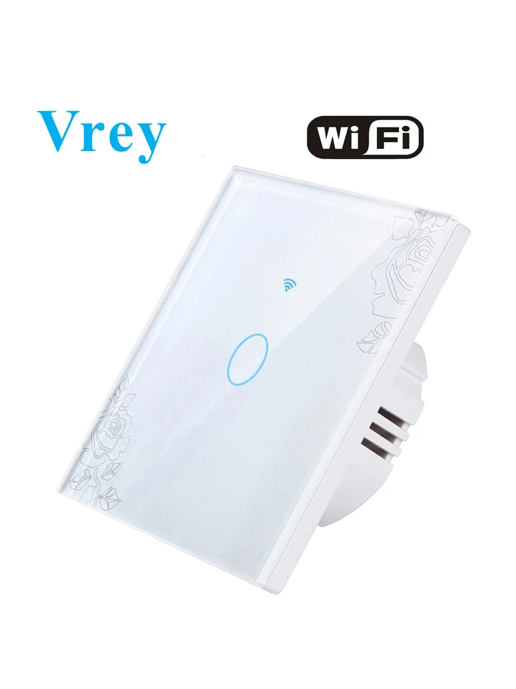 Врей Wi-Fi приложение Smart Touch переключатель, 110 V-240 v настенный светильник Сенсорный экран переключатель, с украшением в виде кристаллов Стекло переключатель Панель и поддерживаемые дистанционное управление